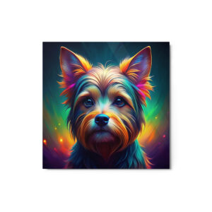 Metal Sketch - Yorkshire Terrier (Colorful Glow) 12" x 12"
