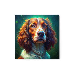 Metal Sketch - Welsh Springer Spaniel (Colorful Glow) 12" x 12"