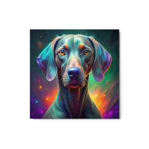 Metal Sketch - Weimaraner (Colorful Glow) 12" x 12"