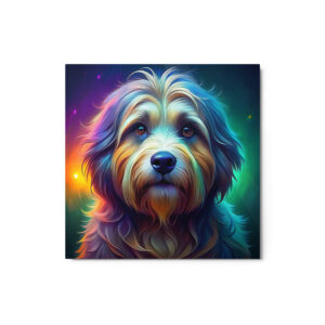 Metal Sketch - Tibetan Terrier (Colorful Glow) 12" x 12"