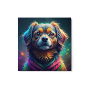 Metal Sketch - Tibetan Spaniel (Colorful Glow) 12" x 12"