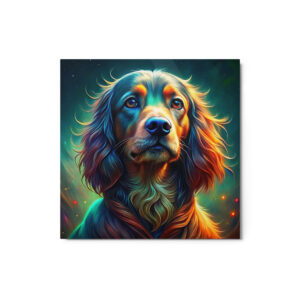 Metal Sketch - Sussex Spaniel (Colorful Glow) 12" x 12"