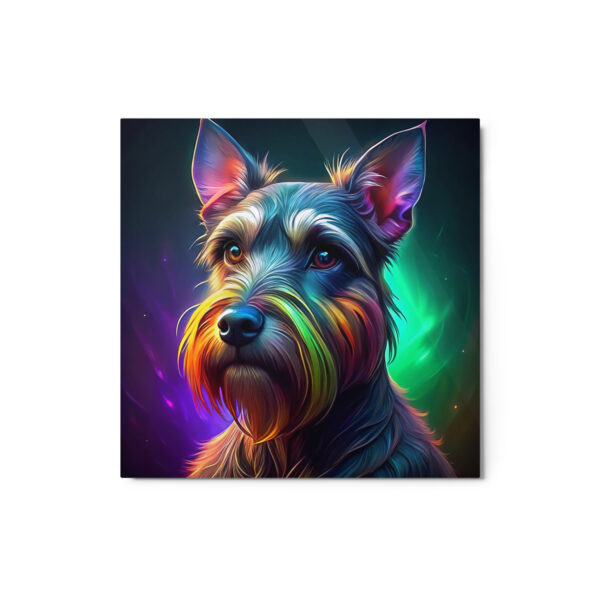 Metal Sketch - Standard Schnauzer (Colorful Glow) 12" x 12"