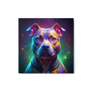Metal Sketch - Staffordshire Bull Terrierer (Colorful Glow) 12" x 12"