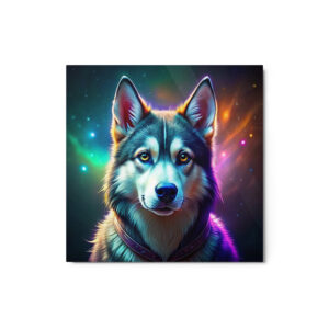 Metal Sketch - Siberian Husky (Colorful Glow) 12" x 12"