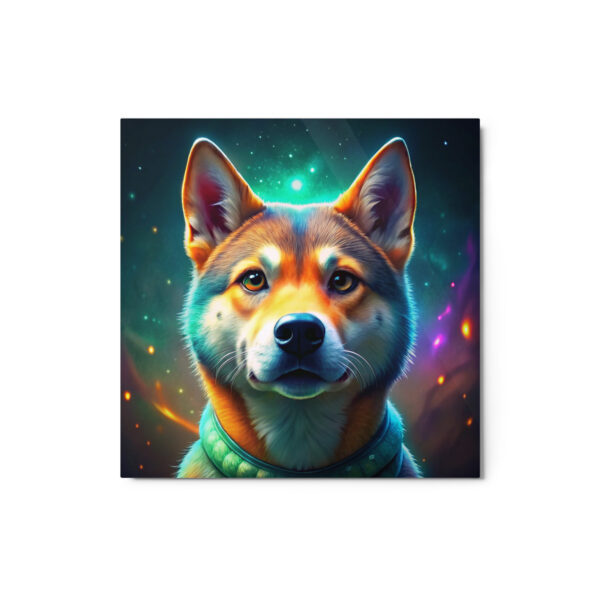 Metal Sketch - Shiba Inu (Colorful Glow) 12" x 12"