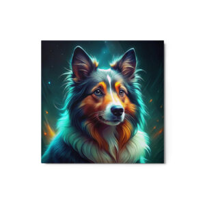 Metal Sketch - Shetland Sheepdog (Colorful Glow) 12" x 12"