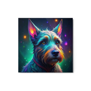 Metal Sketch - Scottish Terrier (Colorful Glow) 12" x 12"