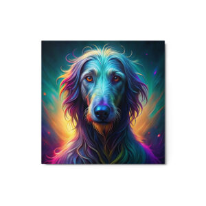 Metal Sketch - Scottish Deerhound (Colorful Glow) 12" x 12"