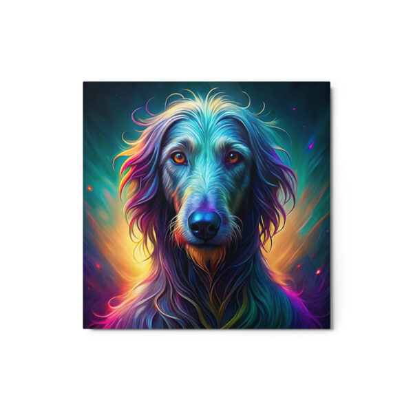 Metal Sketch - Scottish Deerhound (Colorful Glow) 12" x 12"