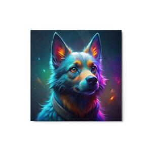 Metal Sketch - Schipperke (Colorful Glow) 12" x 12"