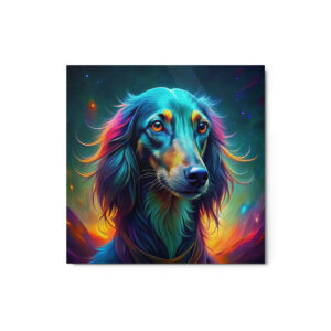 Metal Sketch - Saluki (Colorful Glow) 12" x 12"