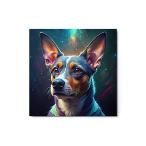 Metal Sketch - Rat Terrier (Colorful Glow) 12" x 12"