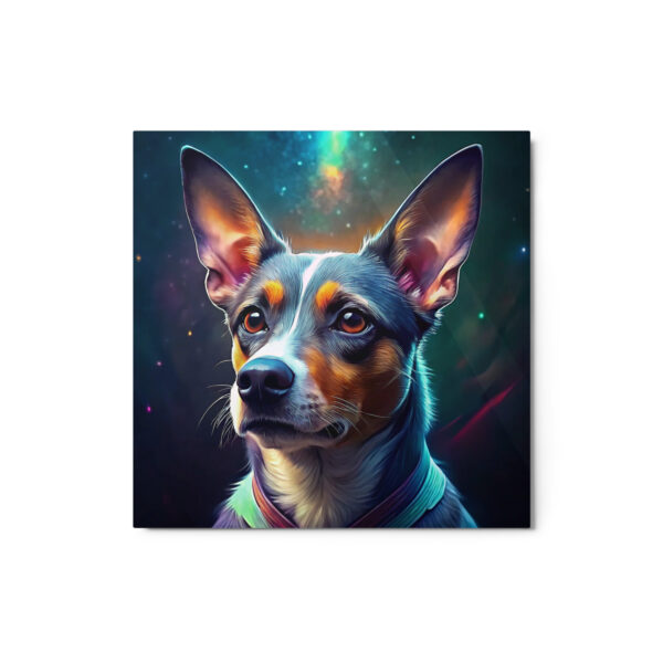 Metal Sketch - Rat Terrier (Colorful Glow) 12" x 12"
