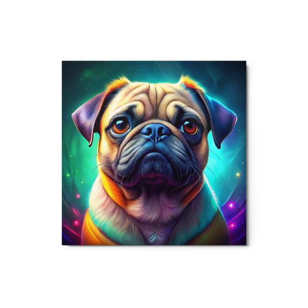 Metal Sketch - Pug (Colorful Glow) 12" x 12"