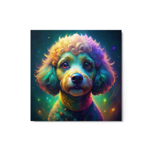 Metal Sketch - Poodle (Colorful Glow) 12" x 12"