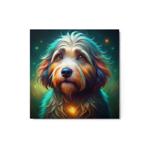 Metal Sketch - Petits Bassets Griffons Vendeen (Colorful Glow) 12" x 12"