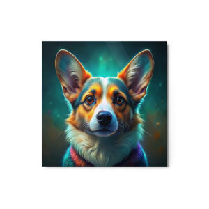 Metal Sketch - Pembroke Welsh Corgi (Colorful Glow) 12" x 12"