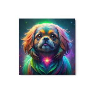 Metal Sketch - Pekingese (Colorful Glow) 12" x 12"