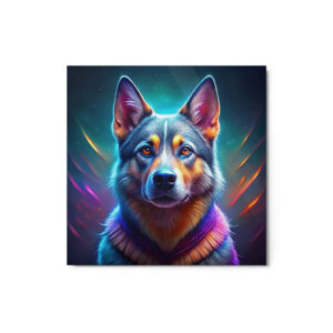 Metal Sketch - Norwegian Elkhound (Colorful Glow) 12" x 12"