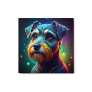 Metal Sketch - Miniature Schnauzer (Colorful Glow) 12" x 12"
