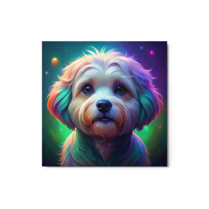 Metal Sketch - Maltese (Colorful Glow) 12" x 12"