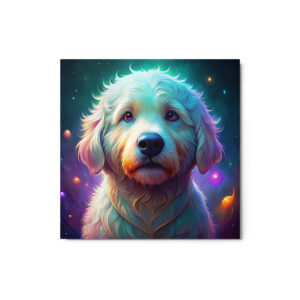 Metal Sketch - Kuvasz (Colorful Glow) 12" x 12"