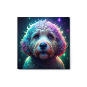 Metal Sketch - Komondor (Colorful Glow) 12" x 12"