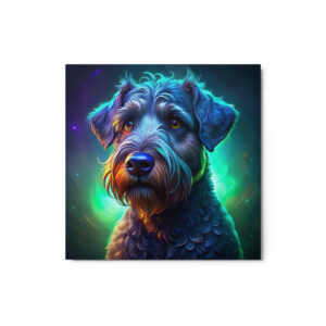 Metal Sketch - Kerry Blue Terrier (Colorful Glow) 12" x 12"