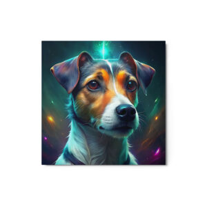 Metal Sketch - Jack Russell Terrier (Colorful Glow) 12" x 12"