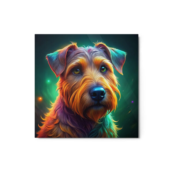 Metal Sketch - Irish Terrier (Colorful Glow) 12" x 12"