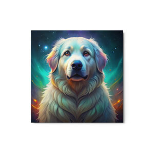 Metal Sketch - Great Pyrenees (Colorful Glow) 12" x 12"