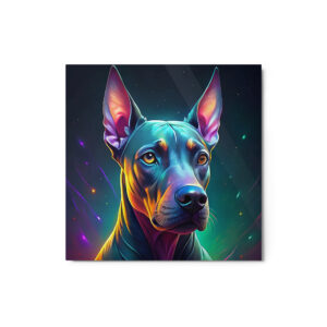 Metal Sketch - Great Dane (Colorful Glow) 12" x 12"