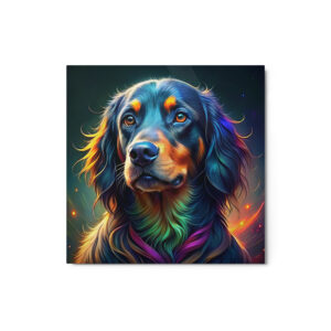 Metal Sketch - Gordon Setter (Colorful Glow) 12" x 12"