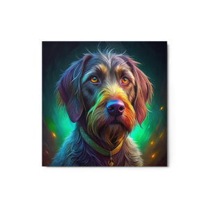 Metal Sketch - German Wirehaired Pointer (Colorful Glow) 12" x 12"