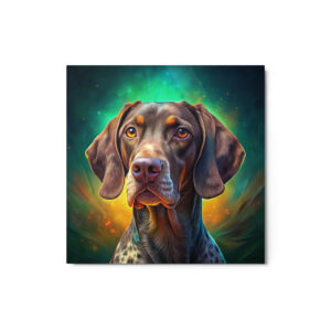 Metal Sketch - German Shorthaired Pointer (Colorful Glow) 12" x 12"