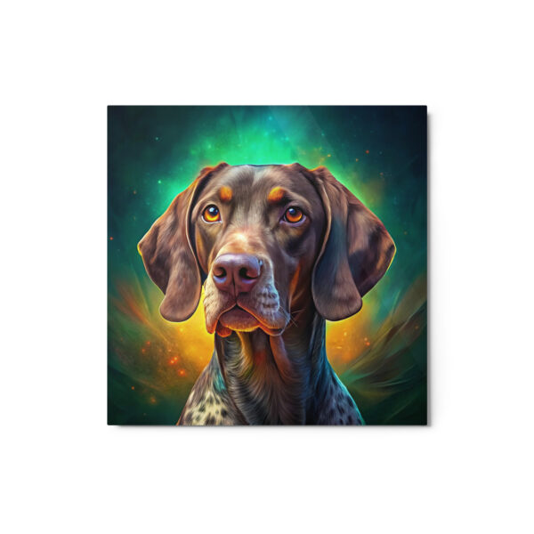 Metal Sketch - German Shorthaired Pointer (Colorful Glow) 12" x 12"