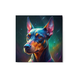 Metal Sketch - German Pinscher (Colorful Glow) 12" x 12"