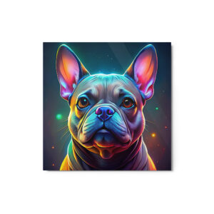Metal Sketch - French Bulldog (Colorful Glow) 12" x 12"