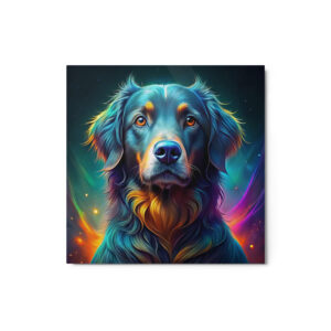 Metal Sketch - Flat-Coated Retriever (Colorful Glow) 12" x 12"