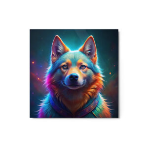 Metal Sketch - Finnish Spitz (Colorful Glow) 12" x 12"