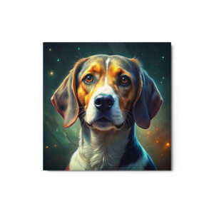 Metal Sketch - English Foxhound (Colorful Glow) 12" x 12"