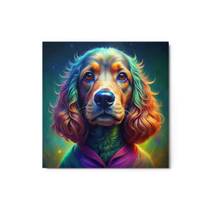 Metal Sketch - English Cocker Spaniel (Colorful Glow) 12" x 12"