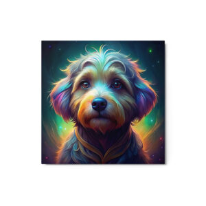 Metal Sketch - Dandle Dinmont Terrier (Colorful Glow) 12" x 12"