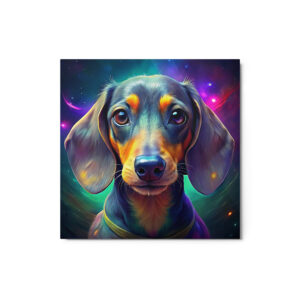 Metal Sketch - Dachshund (Colorful Glow) 12" x 12"