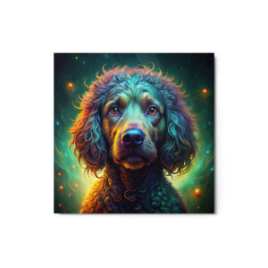Metal Sketch - Curly-Coated Retriever (Colorful Glow) 12" x 12"