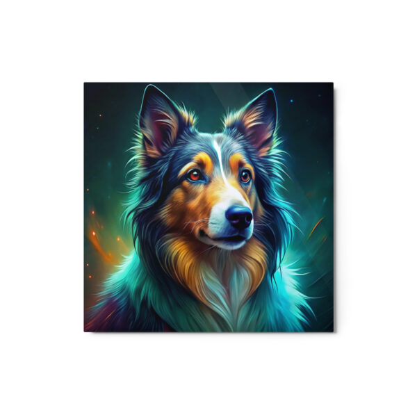 Metal Sketch - Collie (Colorful Glow) 12" x 12"