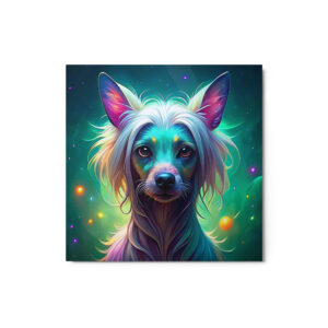 Metal Sketch - Chinese Crested (Colorful Glow) 12" x 12"