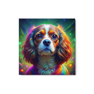 Metal Sketch - Cavalier King Charles Spaniel (Colorful Glow) 12" x 12"