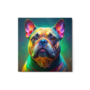 Metal Sketch - Bulldog (Colorful Glow) 12" x 12"